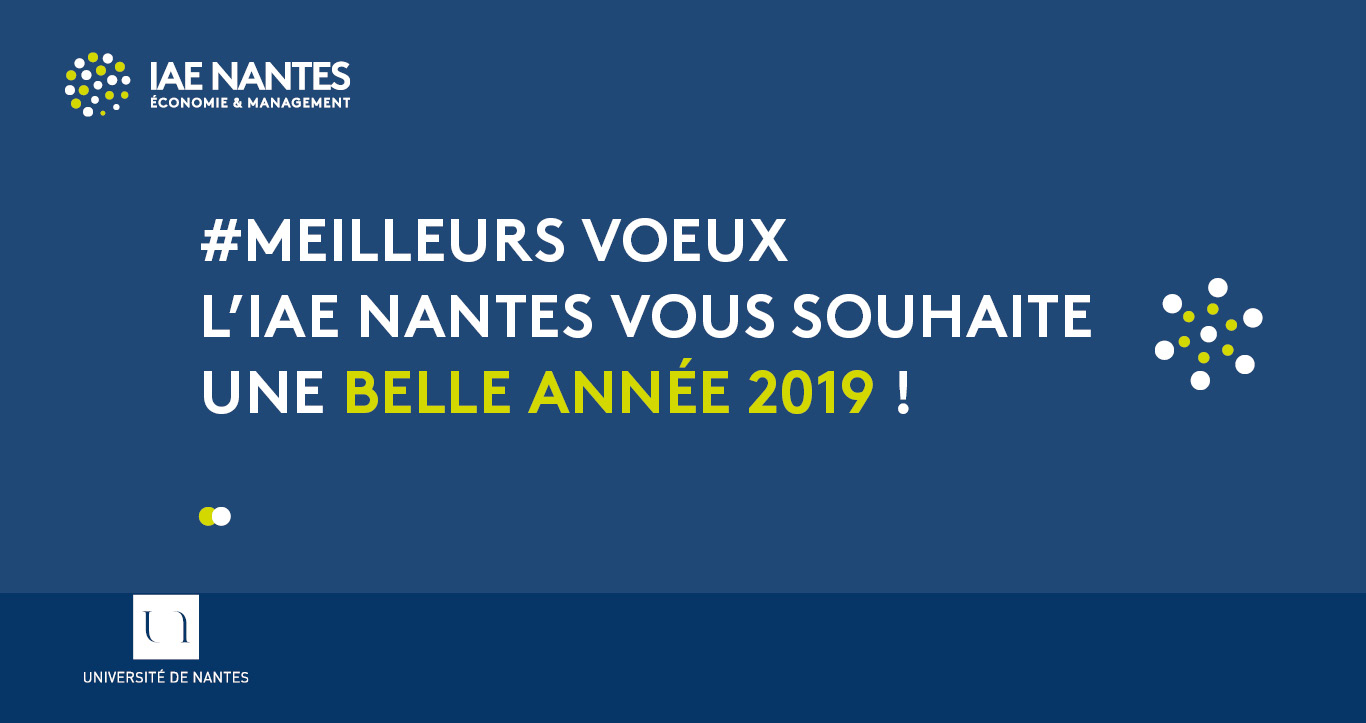 L'IAE Nantes - Économie & Management vous souhaite une merveilleuse année 2019 !