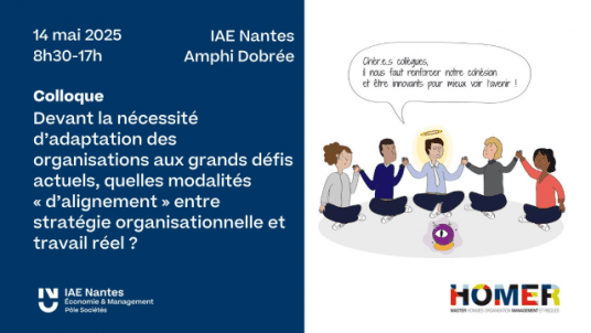 Colloque "Devant la nécessité d’adaptation des organisations aux grands défis actuels, quelles modalités « d’alignement » entre stratégie organisationnelle et travail réel ?"